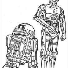 Coloriage STAR WARS de R2-D2 et C-3PO