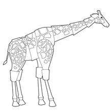 Coloriage d'un robot girafe