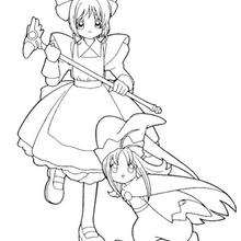 Coloriage de Sakura et la petite fille