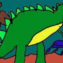 Dessin d'enfant : Un Tyranosaure
