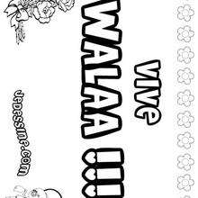 Walaa - Coloriage - Coloriage PRENOMS - Coloriage PRENOMS LETTRE W