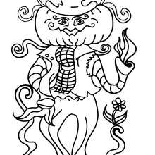 Coloriage d'Halloween : Coloriage de Monsieur Citrouille