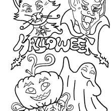 Coloriage des monstres d'Halloween - Coloriage - Coloriage FETES - Coloriage HALLOWEEN - Coloriage MONSTRE HALLOWEEN