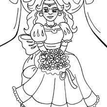 Coloriage : La Princesse et son bouquet