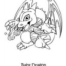 Yu-Gi-Oh : Baby dragon - Coloriage - Coloriage MANGA - Coloriage Yu-Gi-Oh!