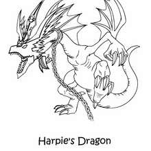 Coloriage de Yu-Gi-Oh : Harpie's Dragon - Coloriage - Coloriage MANGA - Coloriage Yu-Gi-Oh!