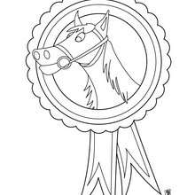 Coloriage : Médaille de compétition d'équitation