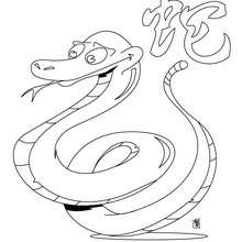Coloriage du zodiaque chinois le Serpent