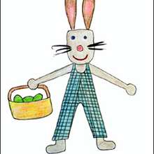 Le lapin de Pâques et son panier - Dessin - Apprendre à dessiner - Dessiner Pâques