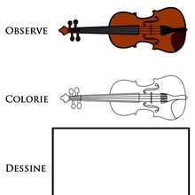 Coloriage d'un violon - Coloriage - Coloriage GRATUIT - Coloriage INSTRUMENTS DE MUSIQUE