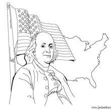 Coloriage de Benjamin Franklin pour l'indépendance