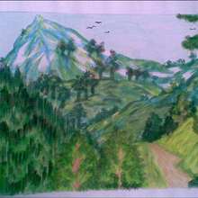 Dessin d'enfant : La montagne de Somaya et Khawala.