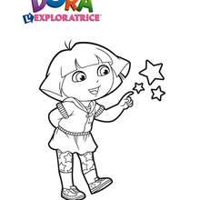 Coloriage de Dora et ses amies les étoiles