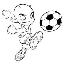 Coloriage Kamafun Toom joue au foot