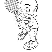 Coloriage Kamafun Toom joue au tennis
