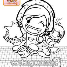 Coloriage de Cooking Mama en cuisine - Jeux - Jeux de filles - Jeux et coloriages avec Cooking Mama3!