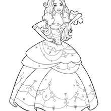 Coloriage de Corinne dans sa belle robe - Coloriage - Coloriage BARBIE - Coloriage BARBIE ET LES 3 MOUSQUETAIRES - Coloriage CORINNE