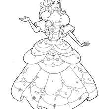 Coloriage de Corinne dans sa belle robe 2 - Coloriage - Coloriage BARBIE - Coloriage BARBIE ET LES 3 MOUSQUETAIRES - Coloriage CORINNE