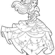 Coloriage de Corinne dans sa belle robe 3 - Coloriage - Coloriage BARBIE - Coloriage BARBIE ET LES 3 MOUSQUETAIRES - Coloriage CORINNE