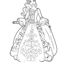 Coloriage de Viveca dans sa belle robe 3 - Coloriage - Coloriage BARBIE - Coloriage BARBIE ET LES 3 MOUSQUETAIRES - Coloriage VIVECA