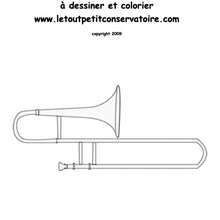 Dessine un trombone - Coloriage - Coloriage GRATUIT - Coloriage INSTRUMENTS DE MUSIQUE