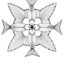 Mandala : Coloriage de colibris formant une fleur