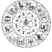 Coloriage du Mandala des signes du Zodiaque