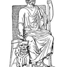 Coloriage du dieu grec Hadès - Coloriage - Coloriage HISTOIRE ET PAYS - Coloriage MYTHOLOGIE GRECQUE