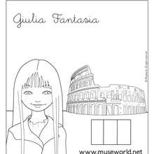 Coloriage de Giulia à Rome - Coloriage - Coloriage PERSONNAGE BD - Coloriage JEANNE POESIE