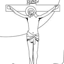 Coloriage de Jésus Christ sur la croix - Coloriage - Coloriage FETES - Coloriage NOEL - Coloriage PERSONNAGES RELIGIEUX - Coloriage JESUS - Coloriage JESUS CHRIST