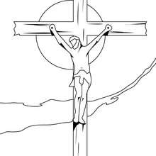 Coloriage : La crucifiction de Jésus Christ