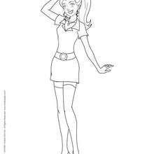 Sam - Fashion 1 - Coloriage - Coloriage TOTALLY SPIES - Coloriage SAM