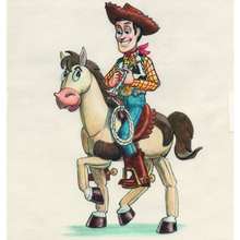 Woody à cheval - Dessin - Esquisses de Toy Story