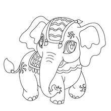 Coloriage d'un ELEPHANT Kawaii - Coloriage - Coloriage ANIMAUX - Coloriage ANIMAUX AFRIQUE - Coloriage ELEPHANT