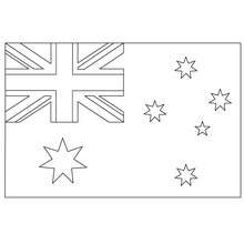 Coloriage du drapeau d'AUSTRALIE - Coloriage - Coloriage SPORT - Coloriage COUPE DU MONDE DE FOOTBALL - Coloriage DRAPEAUX EQUIPES DE FOOT