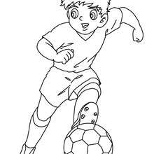 COloriage d'un joueur de foot Manga - Coloriage - Coloriage SPORT - Coloriage COUPE DU MONDE DE FOOTBALL - Coloriage FOOTBALL
