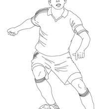 Joueur de foot à colorier - Coloriage - Coloriage SPORT - Coloriage COUPE DU MONDE DE FOOTBALL - Coloriage FOOTBALL