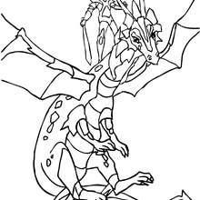 Chevalier sur son dragon en armure - Coloriage - Coloriage GRATUIT - Coloriage PERSONNAGE IMAGINAIRE - Coloriage CHEVALIERS ET DRAGONS