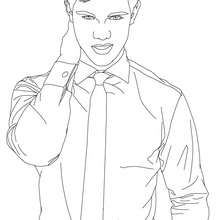 Taylor Lautner chemise à colorier - Coloriage - Coloriage DE STARS - Coloriage TAYLOR LAUTNER