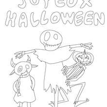 Coloriage d'Halloween : joyeux halloween à imprimer