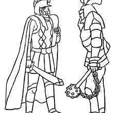 chevaliers avec épée à colorier - Coloriage - Coloriage GRATUIT - Coloriage PERSONNAGE IMAGINAIRE - Coloriage CHEVALIERS ET DRAGONS