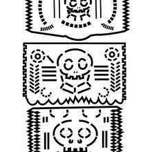coloriage 3 décorations naperons mexicains - Coloriage - Coloriage FETES - Coloriage FETE DES MORTS MEXICAINE