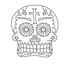masque crâne à colorier - Coloriage - Coloriage FETES - Coloriage FETE DES MORTS MEXICAINE
