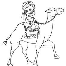 Coloriage : Roi mage sur son chameau