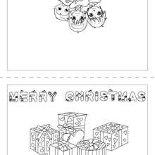 Carte à colorier : Joyeux Noël anglais carte à imprimer