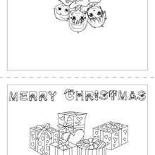 Carte Joyeux Noël Anglais à colorier - Coloriage - Coloriage FETES - Coloriage NOEL - Coloriage CARTES DE VOEUX NOEL - Coloriage CARTE DE VOEUX NOEL GRATUIT