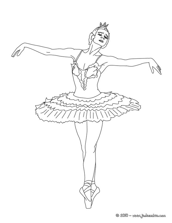 Coloriages danseuse sur pointes à colorier - fr.hellokids.com