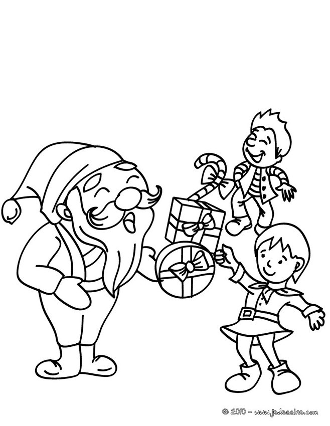 Coloriages papa noël distribution à imprimer fr papa noel distribution a imprimer