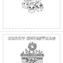 Carte à colorier : Merry Christmas (Joyeux Noël en Anglais)