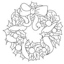 Coloriage couronne fruits de Noël - Coloriage - Coloriage FETES - Coloriage NOEL - Coloriage COURONNE DE NOËL